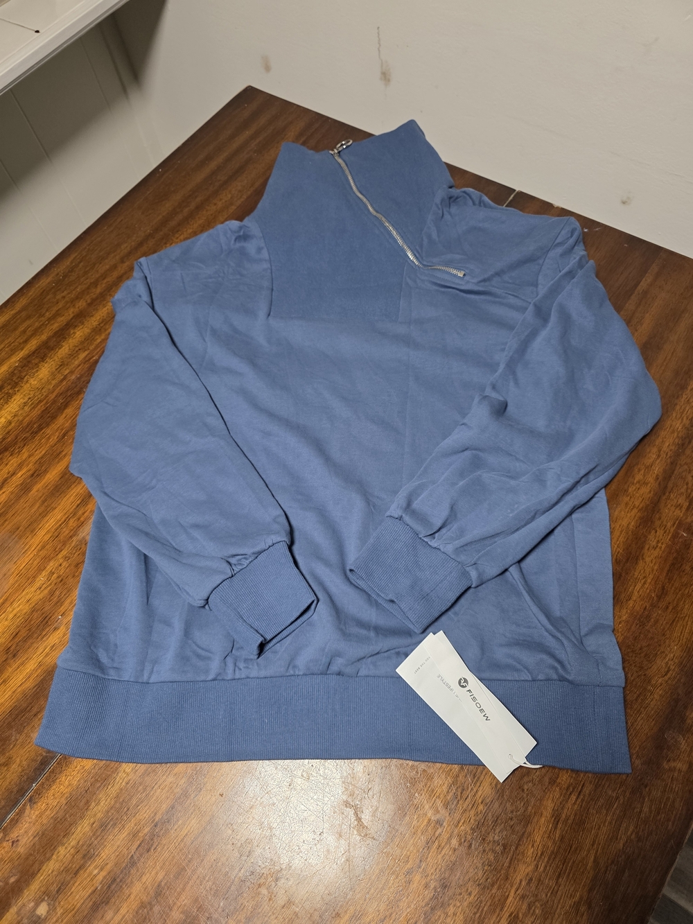 Figs Blue Quarter-Zip Pullover NWT